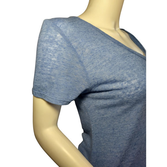 Mossimo Womens Pullover Cap Sleeve V-neck Tee Shirt Blue Size Small - Picture 10 of 16